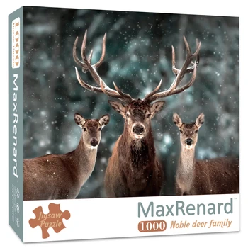 MaxRenard Pusle 1000 tk Täiskasvanud Looma Üllas Hirv Pere Keskkonnasõbralik Paber Jõulud Kingitus Mänguasi