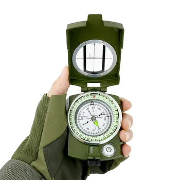 Väljas Väga Täpne Ameerika Kompass Ja Multifunktsionaalne Sõjaväe Roheline Telkimine, Matkamine, Põhja-Pointer