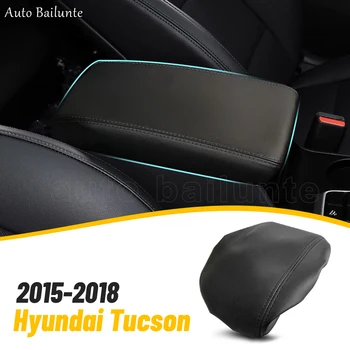 Center Console Katte Taga kast Hõlmab PU Leather Protector Sobib Hyundai Tucson 2015 2016 2017 2018 Decor Tarvikud