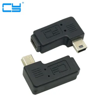 Mini USB küünarnuki meeste ja naiste 90 kraadi adapterit Vasakule ja paremale nurga Mini 5pin USB Laiendatud adapter