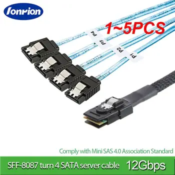 1~5TK SATA Kaabel (Mini-SAS SFF-8087 Kuni 4 SATA Kaabel Mini SAS-i 4i SFF8087 36P 4 SATA 7P Kaabel 12Gbps 1/0.5 M Kõvaketas Andmed