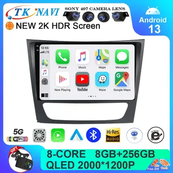 Android 13 Auto Raadio Mercedes Benz W211 E300 2002-2010 Stereo CarPlay GPS Multimeedia Video Mängija, WIFI 4G Nr 2 Din RDS-DVD