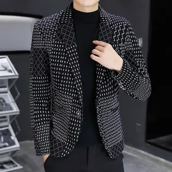 2023 Kevadel ja Sügisel Uued Meeste Vabaaja Ülikond Salenemisele Trend Paks Ühtse Lääne-Mantel Poiss korea Versiooni Mantel Bleiserid