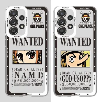 Selge Silikoonist Case for Samsung Galaxy A12 A23 A53 A72 5G A33 A32 A13 A52s A22 A21s A73 A52 A42 Kate Anime Üks Tükki Luffys