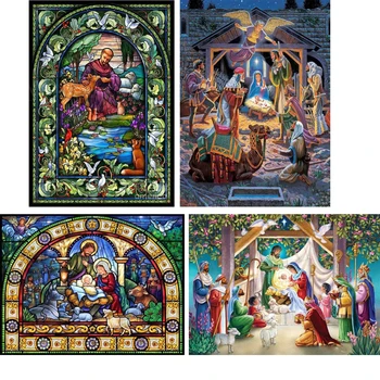 DIY Diamond Maalikunst Mosaiik Kristuse Jeesuse Pere Ikoon Religioon Diamond Tikandid Ikoon Kristus Pantocrator Kristall Käsitöö Müük