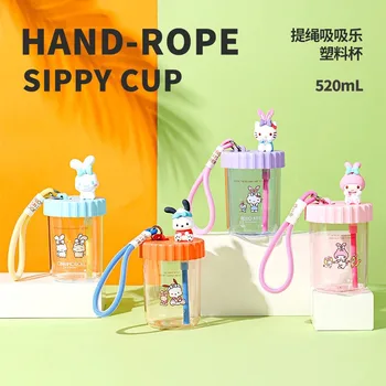 MINISO sanrio Hello Kitty, My melody Cartoon Animatsioon on Loominguline Rihm Plastikust Tassi Armas kolmemõõtmeline Silikoon Nukk Sippy Cup