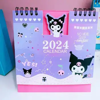 Sanrio 2024 Laua Kalender Cartoon Hellokitty Mymelody Pachacco Kuromi Cinnamoroll See Kalender Mini Tüdruk Südame Armas Kaunistamiseks