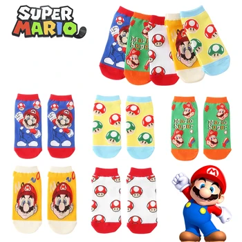 5tk Super Mario Naiste Paat Sokid Hingav Vabaaja Puuvillane Cosplay Sokid Paar Mängu Tüdrukud Pahkluu Sokk Sünnipäev Jõulud Kingitus
