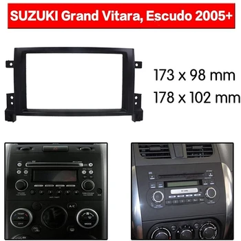 2 Din Auto DVD Stereo Raadio Sidekirmega Kriips Paneeli Raami Sisekujundus Double Din Komplekt Suzuki Grand Vitara 2005-2014