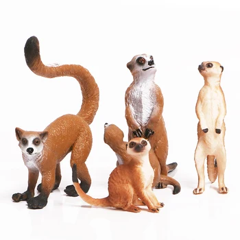 Käsitsi Maalitud Aafrika Džunglis Loomade Vaadates Meerkats,Seisab Meerkat Mänguasi Joonis Realistlik Plastikust Figuriin hariduslik mänguasi gif