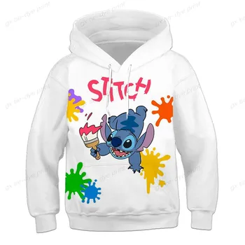 Stitch Mood Sviitrid 2023 O-Kaeluse Jaoks Sügis-Talv Hupparit Disney Seeria Pikad Varrukad Vabaaja Stich Kapuutsiga Topid Riided