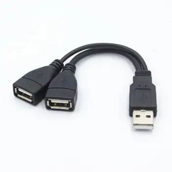 2.0 A 1 mees 2 Dual USB-Emane Andmed Hub Power Adapter Y Splitter Laadimine USB Power Cable Juhe pikendusjuhe