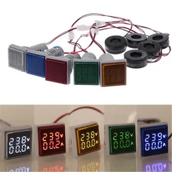 Ruut LED Digitaalne Ammeter Voltmeeter Ammeter AC60-500V AC 0-100A AD16-22FVA Võimas Tabel Praegune Pinge Tester Arvesti