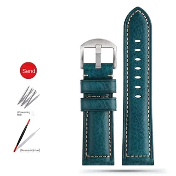 22mm 24mm itaalia Nahast Vintage Rihma Breitling Seiko Kodanik Tissot Watchband Vaata Kett Käevõru, Sinine, Must, Khaki