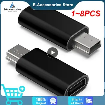 1~8PCS Mini USB Type C Adapter 5 Pin Isane Mini USB Emane USB Type C andmeedastus-Liides MP3-Kaamera PC