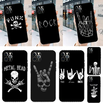 Punk Rock Case For iPhone 14 13 12 11 15 Pro Max X-XR, XS Max SE 2020 2022 7 8 14 Pluss Pehme tagakaas