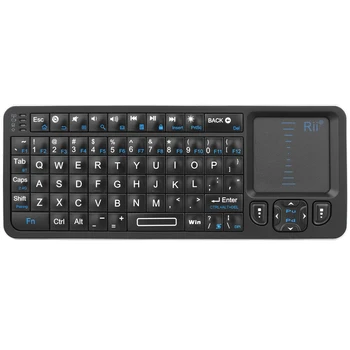 Rii K06 Mini Bluetooth Klaviatuur Taustavalgustusega 2.4 GHz Juhtmevaba Klaviatuur koos IR-Õppe Touchpad Android TV Box， Mac, Sülearvuti, Windows