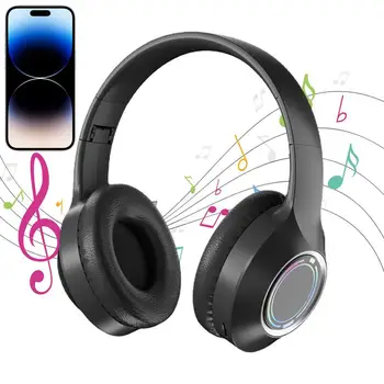 Kokkuvolditavad Kõrvaklapid Üle Kõrva Stereo Surround Heli Juhtmeta Kõrvaklapid Over-Ear Kõrvaklapid Koos Tf-Mälukaart Sülearvuti