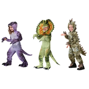 Lapse Dinosaurus Kostüüm T-rex Realistlik Kapuutsiga Onesie Türannosaurus Pajama Romper Halloween Kleit Up Teemastatud Pool Rolli Mängida Ülikond