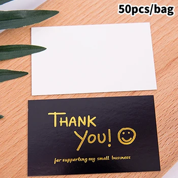 50tk Must Täname, Toetades Mu Väike visiitkaart Tänu õnnitluskaart Tunnustust Cardstock Müüjate Kingitus