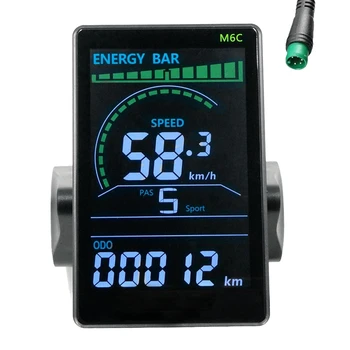 M6C Elektripliit, Bike LCD Ekraan Arvesti 24V-60V E Roller LCD Paneeli Värv Ekraani Osade puhul, Mille USB-Mägi Elektripliit, Bike (5PIN)