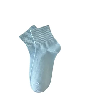 Sokid hunniku sokke sügisel, puhas puuvillane õhuke puhas värv, seljas pikad sokid, must ja valge kevad ja sügis naiste