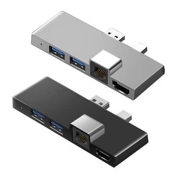 USB3.1 USB-C-Hub Docking Station Gen1 4K -Ühilduv SD/TF-Kaardi Lugeja RJ45 6In1 Converter For Microsoft Surface