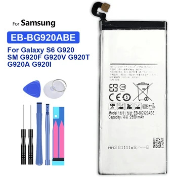 EB-BG920ABE EB-BG920ABA 2550mAh Aku SAMSUNG Galaxy S6 G9200 G920F SM G920 SM-G920 G920V/G920T/G920A/G920I + Tööriistad