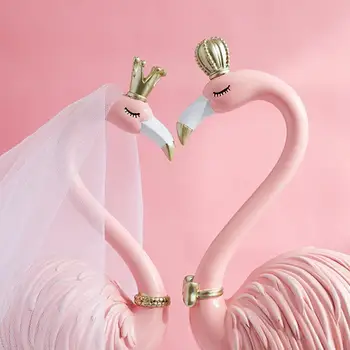 Paar Kuju Flamingo Paar Ornament Peen Flamingo Lind Kunsti Kodu Kaunistamiseks Vaik Käsitöö ystävänpäivä Kingitus
