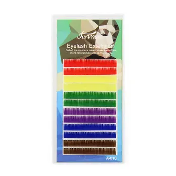 Värvilised Üksikute Ripsmete Pikendamine C/D-Curl Paksus 0,1 mm Punane Kollane Roheline Sinine Lilla Faux Naaritsa Ripsmed