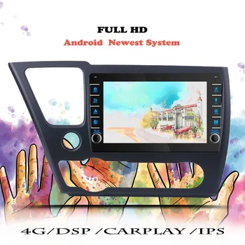 Multimeedia Video Mängija autoraadio Carplay DSP Honda Civic 9 2013 2014 2015 2016 Android 12 Navigatsiooni GPS 2din DVD juhtseade