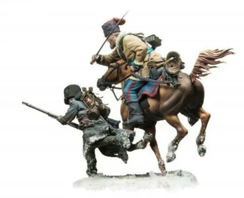 Unassambled 1/32 54mm vana sõdalane, sisaldab 2 inimese aluse ja hobune Vaik joonis miniatuurne mudel komplektid Värvimata