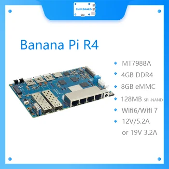 Banaan Pi BPI-R4 Wifi 7 Ruuteri juhatus MTK MT7988A disain,4G RAM ja 8G magistrikursuse pardal