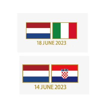 2023 Holland Match Üksikasjad Holland Vs Horvaatia Holland Vs Itaalia Plaaster Mäng Match Date Teksti soojusülekande Raud Jalgpalli Embleem