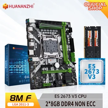HUANANZHI 8M F LGA2011-3 Emaplaat Intel XEON E5 2673 All V3 2*8G DDR4 NON-ECC memory combo kit komplekt
