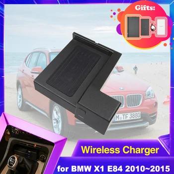 15W Auto Traadita Laadimise Pad BMW X1 E84 2010~2015 2011 Telefon kiirlaadija Plaat Paneel, Center Console Sahtel Accessorie iPhone