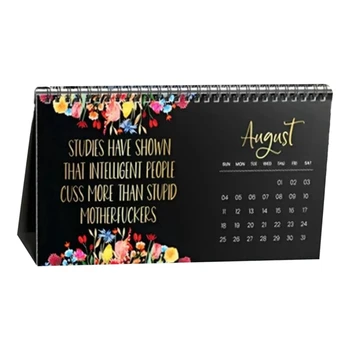 2024 seinakalender Väsinud-Ass Naised,Naljakas Kuu Kalender,Käsitöö Home Office Desk Kalender,Valge Elevant Gag Kingitus